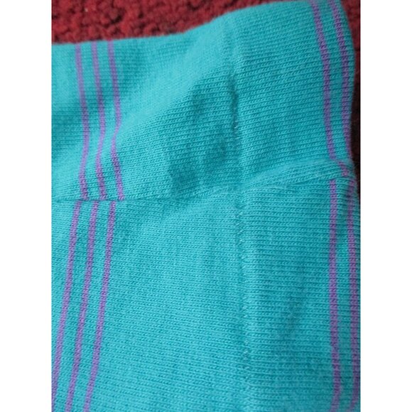 Vintage Women's T-shirt Single Stitch Medium 10/12 1990s Lands End Grunge Stripe - Picture 4 of 8